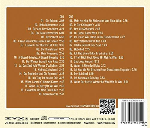 CD-Rückseite mit Titelliste und braunem Hintergrund.