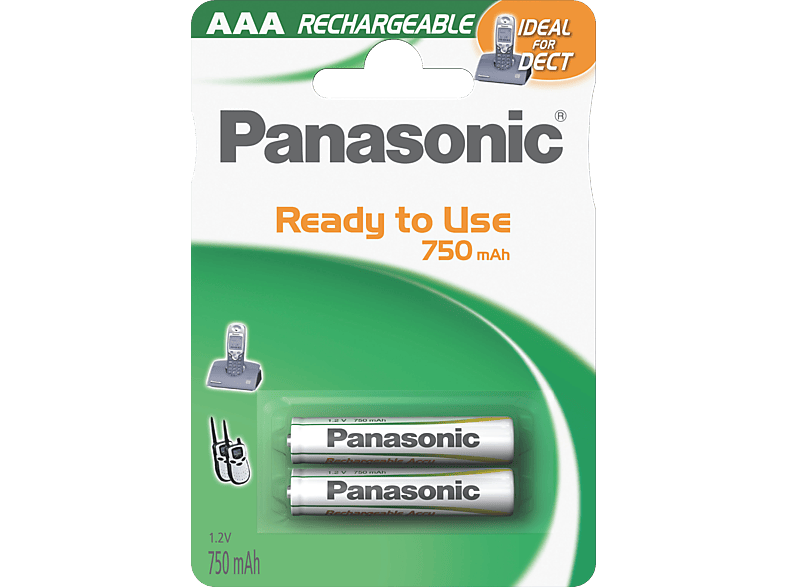 Gute Produkte PANASONIC HHR-4MVE/2BD AAA Micro Akku, 750 1.2 2 Stück Volt, mAh