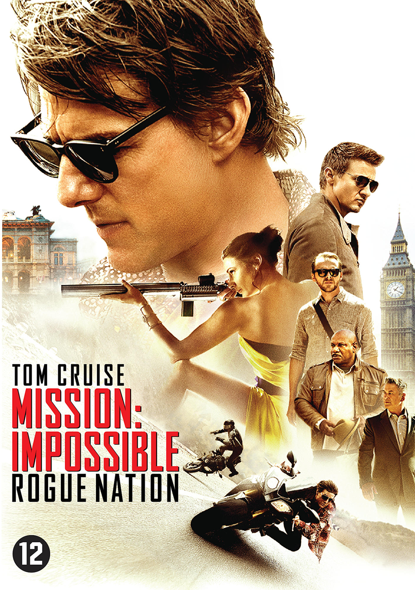 Affiche du film Mission: Impossible - Rogue Nation, avec Tom Cruise et d'autres acteurs.