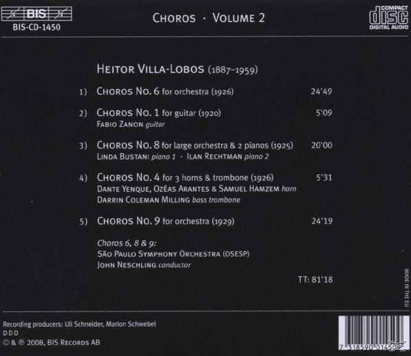 Bustani - Choros Nr1/4/6/8/9  - (CD)