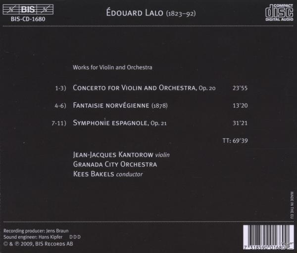 CD-Cover: Werke für Violine und Orchester von Édouard Lalo. Mit Jean-Jacques Kantorow.