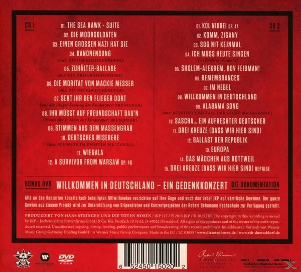 Die Toten Hosen, Das Sinfonieorchester Der Robert Schumann Hochschule - "Entartete Musik" Willkommen In Deutschland - Ein Gedenkkonzert  - (CD + DVD Video)
