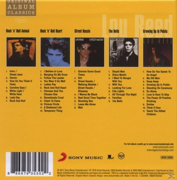 CD-Cover mit Albumtiteln. Enthält Bilder von Lou Reed und Albumtiteln.