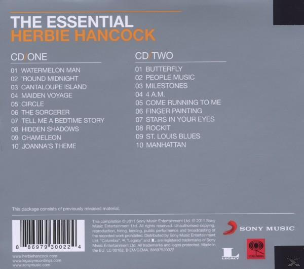 CD-Cover mit Titelliste für 'The Essential Herbie Hancock' mit zwei CDs.