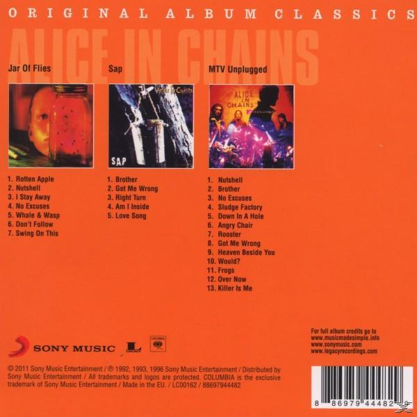 Album borítója három borítóval, a zenekar neve Alice in Chains, Sony Music logó.