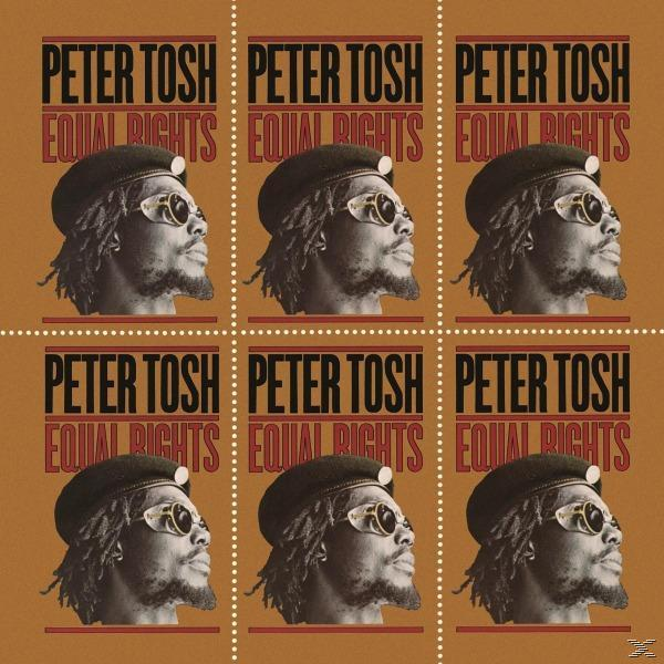 Hat bélyegszerű kép Peter Tosh-ról, a 'Equal Rights' szöveggel.
