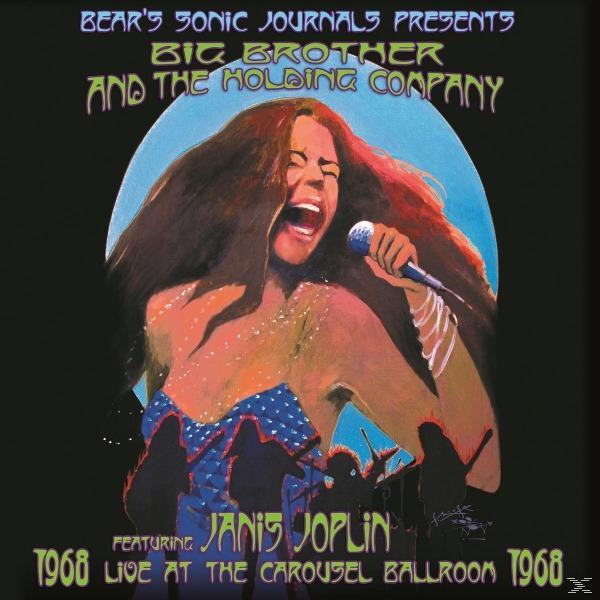 Album borító Janis Joplinnal, amint énekel a színpadon. A háttér kék és fehér színvilágú.