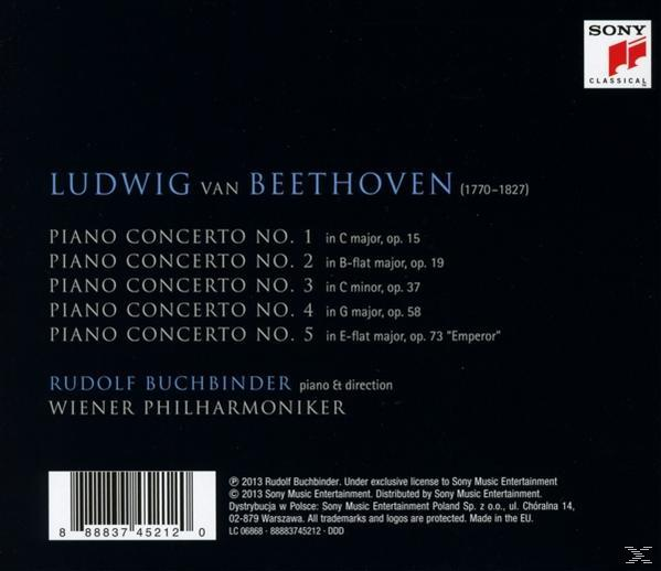 Rückseite einer CD mit Text über Beethovens Klavierkonzerte.
