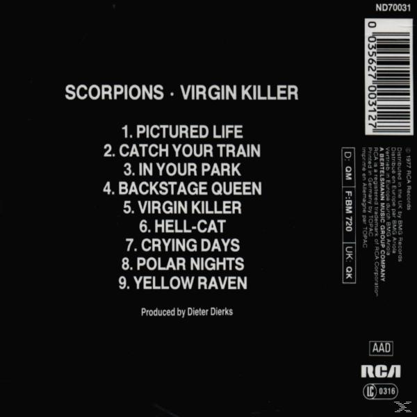 Scorpions CD borítója, számlista balra, a zenekar neve és az album címe felül.