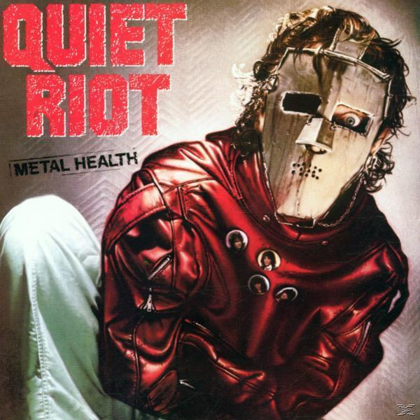 Albumcover von Quiet Riot's 'Metal Health', mit einem Mann in Metallmaske und roter Jacke.