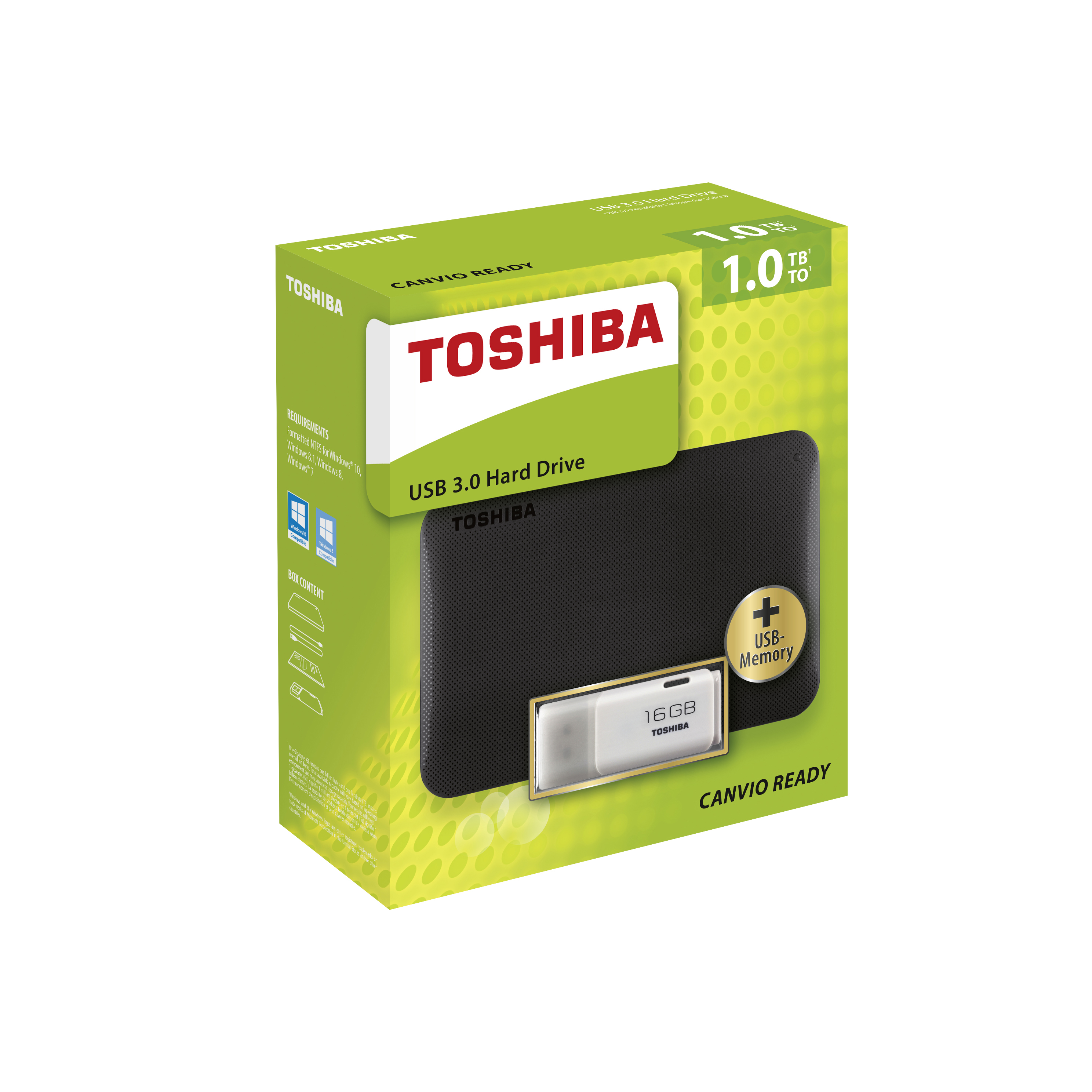 TOSHIBA Canvio Ready Festplatte, 1 TB HDD, 2,5 Zoll, extern, Schwarz