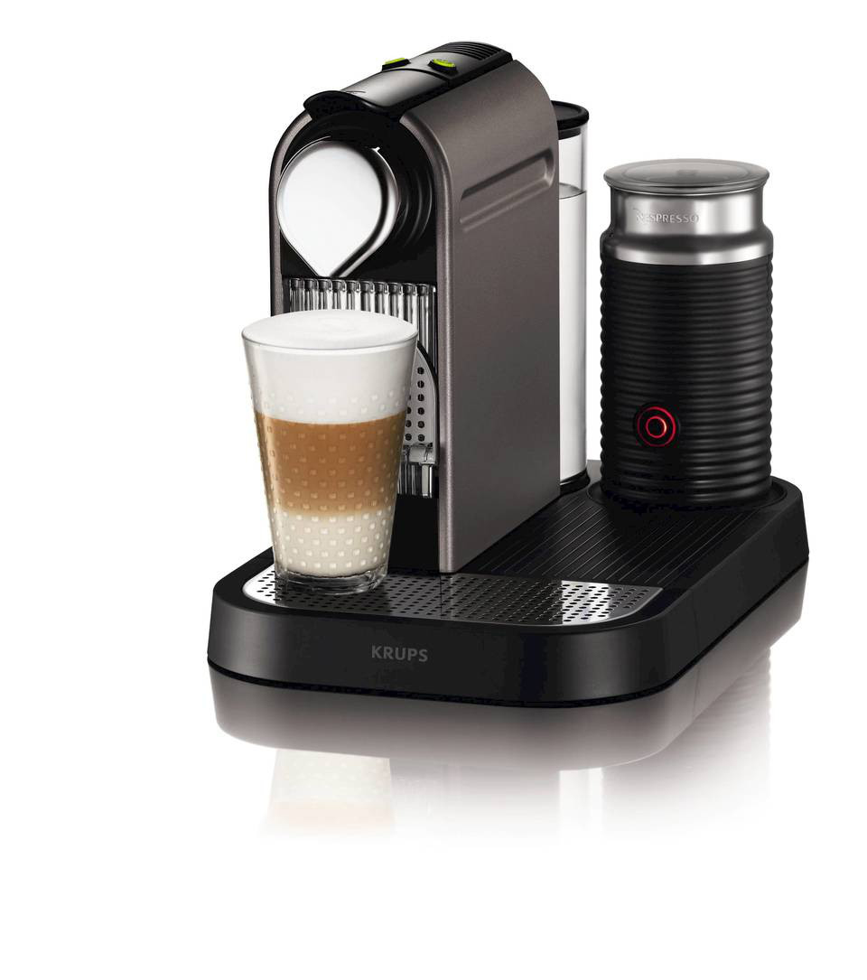 DELONGHI Nespresso CitiZ & milk EN267.WAE, stylisch schlankes Design auch für hohe Gläser, inklusive Milchaufschäumer, einfache Bedienung,