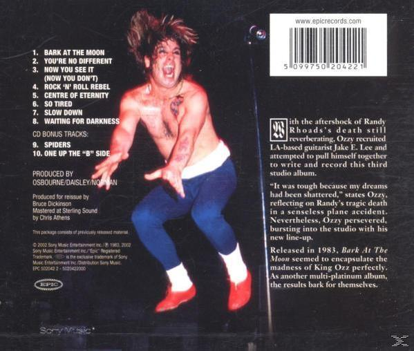 Ozzy Osbourne album borítója, számlistával és szöveggel.