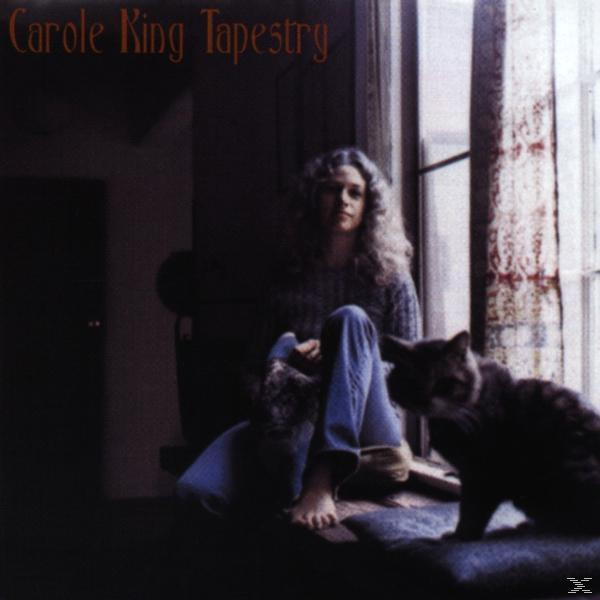 Albumcover von Carole Kings 'Tapestry'. Eine Frau sitzt am Fenster mit einer Katze und einem Buch.