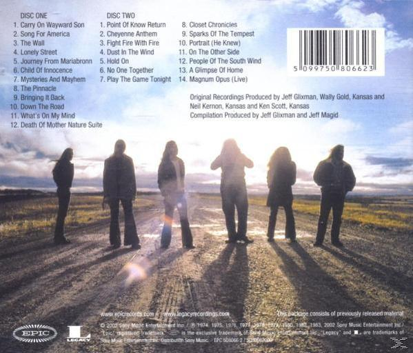 Albumcover. 6 Männer mitten auf der Straße, der Himmel ist blau und die Sonne geht unter.