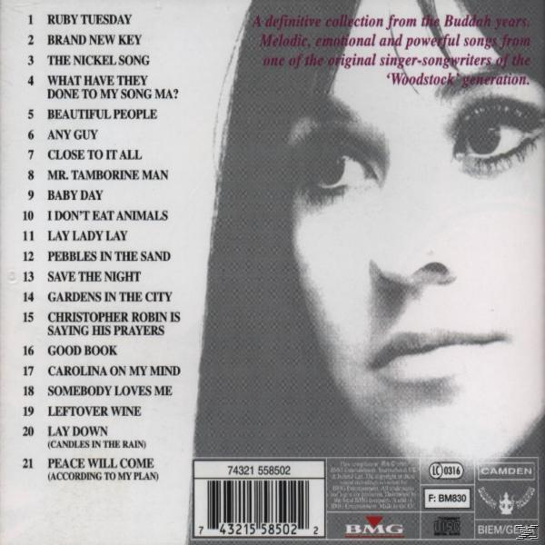 CD-Cover. Gesicht einer Frau in Schwarzweiß. Text und Songliste. BMG- und Camden-Logos sind sichtbar.