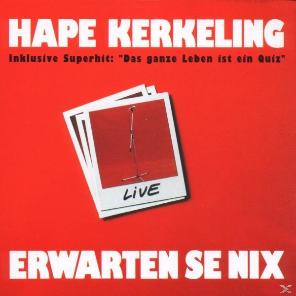 Albumcover: Hape Kerkeling, roter Hintergrund, Polaroid mit LIVE und Text.