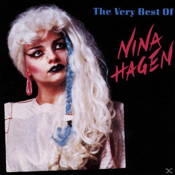 Albumcover: Eine Frau mit blonden Haaren, blauem Strähnchen und dunklem Lippenstift. Text: Nina Hagen.