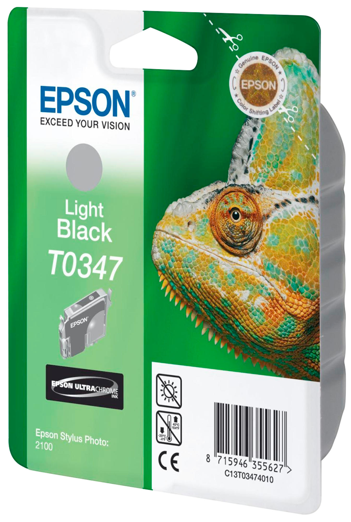 EPSON Original Tintenpatrone Light Schwarz (C13T03474010)