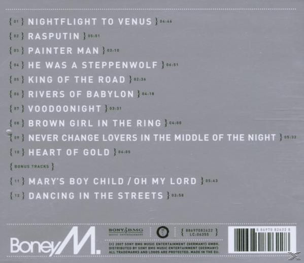 CD-Rückseite mit Songtiteln. Grauer Hintergrund. Weißer Text. Bandname unten.