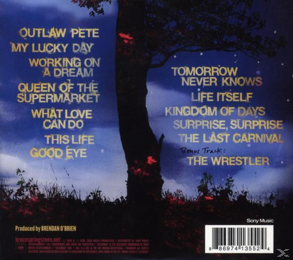 Albumcover, Baum auf einem Feld, mit Text.