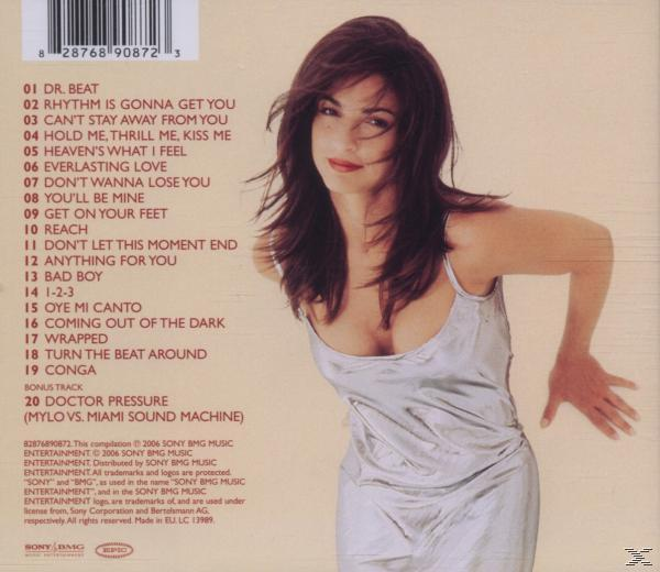 CD-Cover mit einer Frau, Songtiteln und einem Barcode. Die Frau trägt ein silbernes Kleid. Der Hintergrund ist beige.
