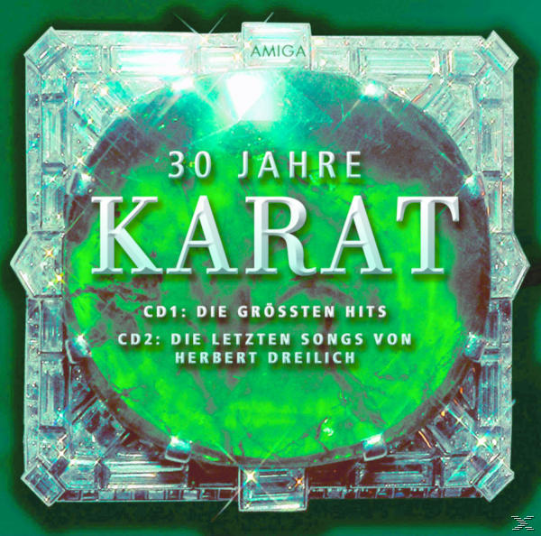 Albumcover mit einem rautenförmigen Design, mit deutschem Text '30 Jahre Karat'.