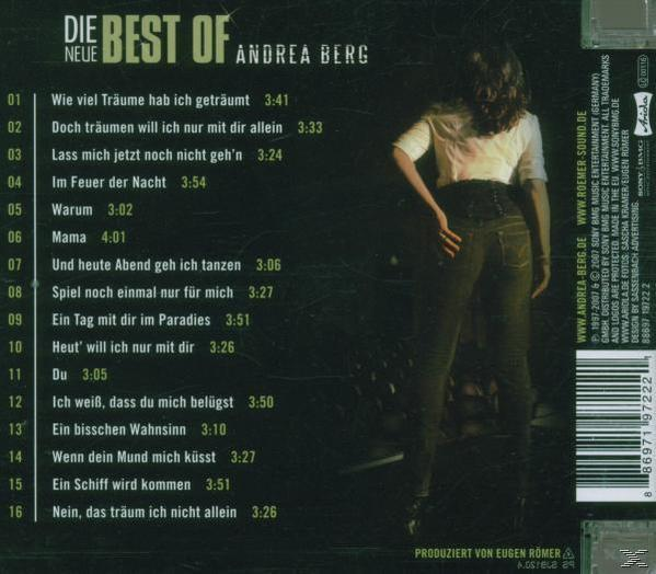 Rückseite eines Albums mit Titelliste und einer sich umblickenden Frau.
