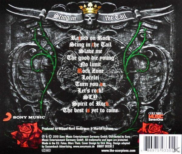 Albumcover mit Totenkopf und Text: Sting in the Tail.