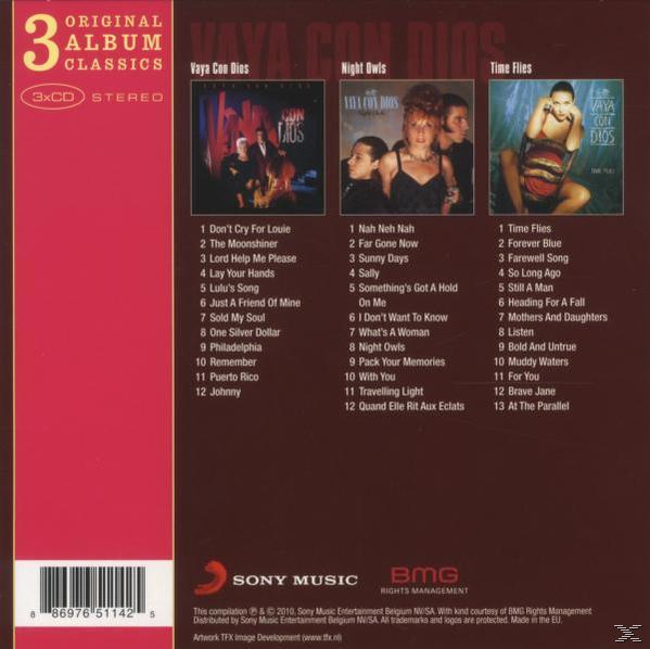 CD album hátlapja. Három album borító. Dalsorrendek és előadói infó. Barna háttér fehér és fekete szöveggel.