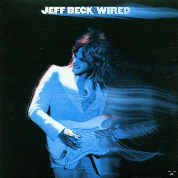 Albumcover mit Jeff Beck, der Gitarre spielt, blauer Lichteffekt.
