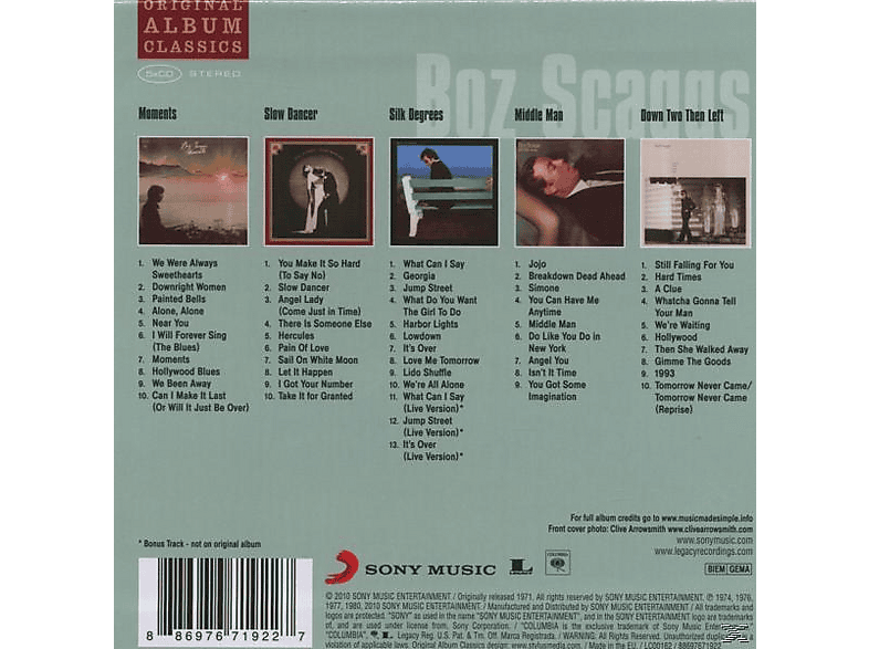Thumbnail - Boz Scaggs - Original Album Classics (CD)