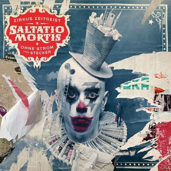 Albumcover mit Clownsgesicht. Der Hintergrund ist eine Collage aus zerrissenen Postern und abgenutzten Texturen.