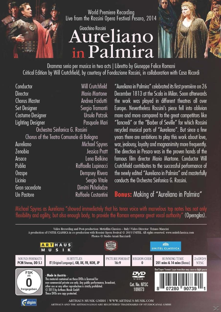 VARIOUS, Chorus of the Teatro Palmira - di Bologna, Sinfonica Orchestra Rossini - G. Aureliano In (DVD) Comunale