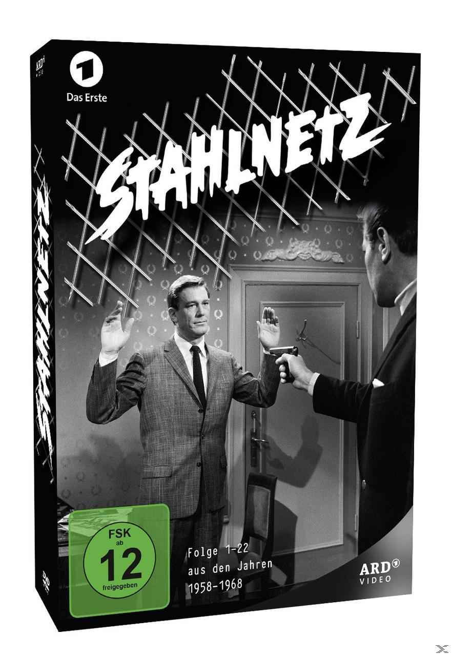 Schwarz-weiß DVD-Box mit dem Titel STAHLLNETZ und einem Bild von Schauspielern.