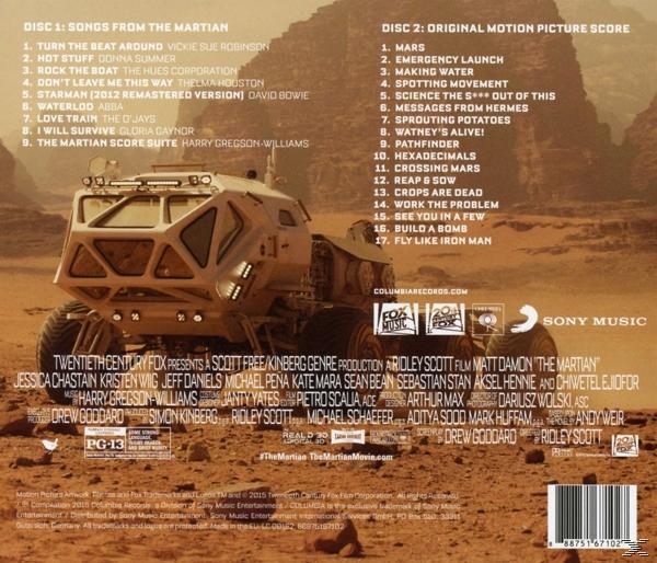 CD-Cover mit einem Fahrzeug auf dem Mars, Text links, zwei Discs.