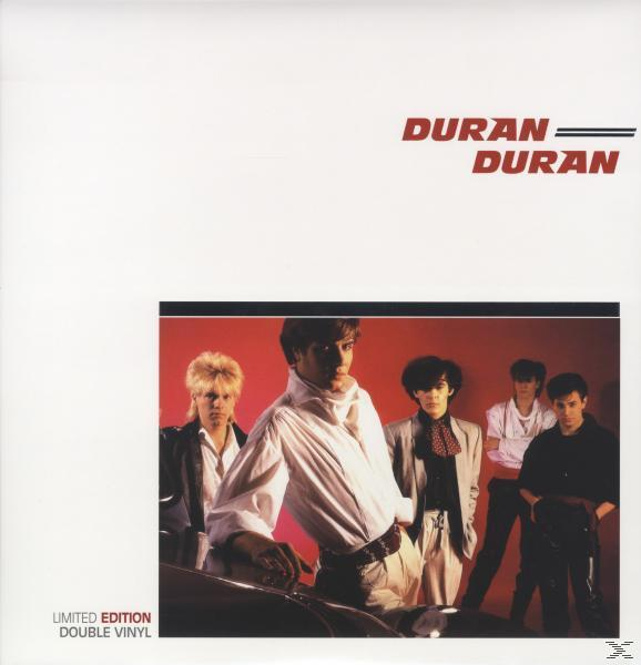 Duran Duran album borítója, a zenekar tagjai, piros-fehér design.