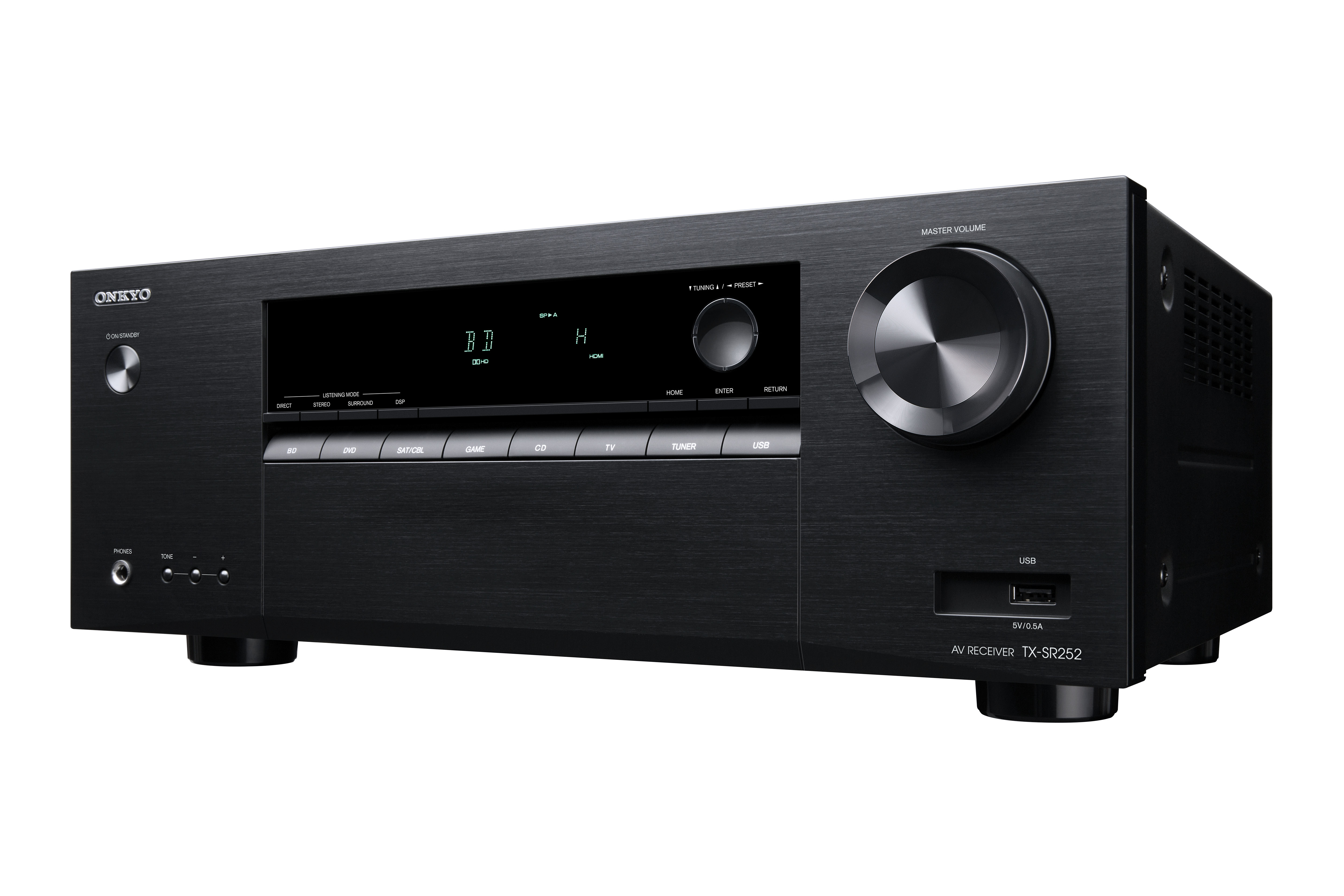 ONKYO TX-SR252 AV-Receiver (5.1 Kanäle, 100 Watt pro Kanal, Schwarz)