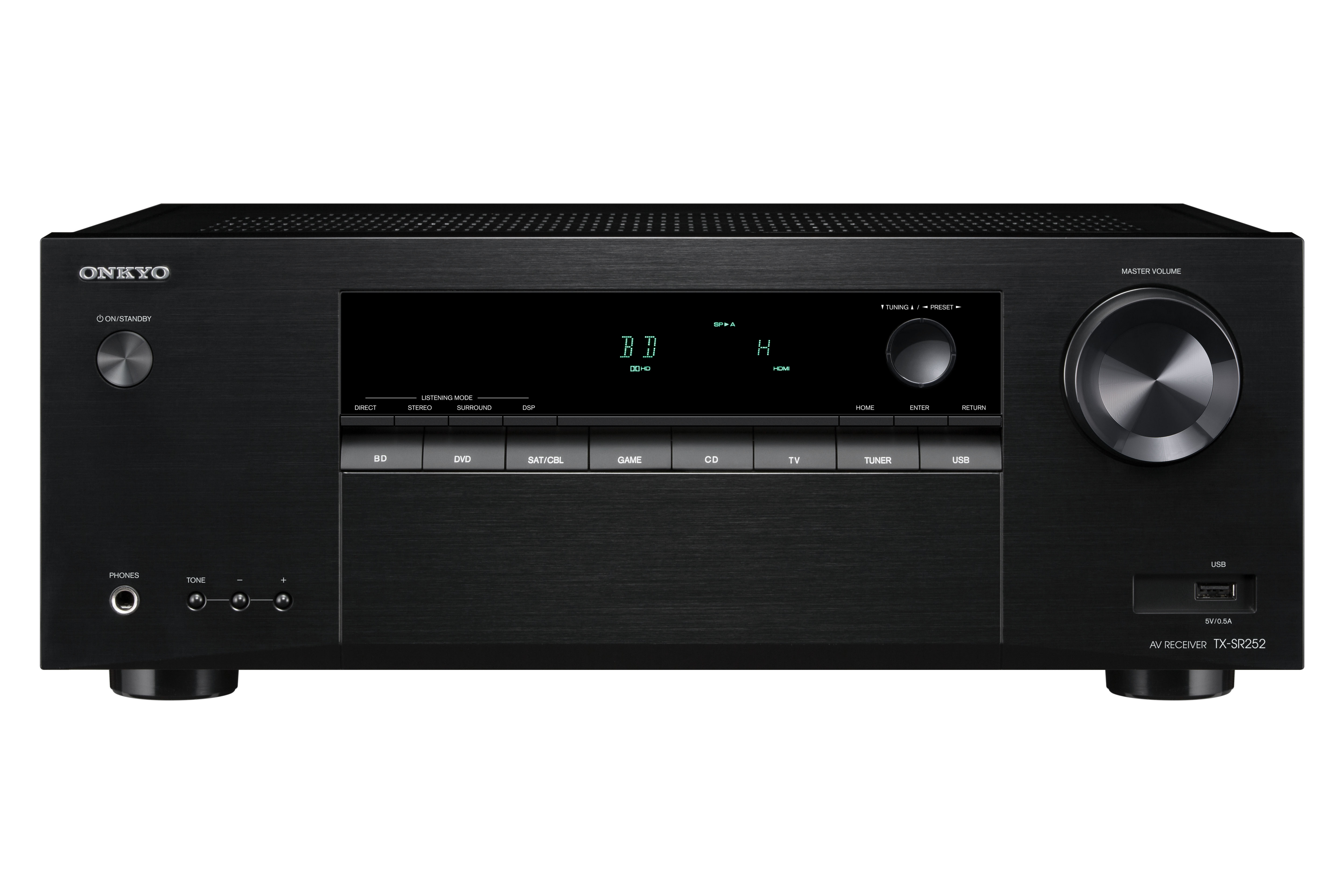 ONKYO TX-SR252 AV-Receiver (5.1 Kanäle, 100 Watt pro Kanal, Schwarz)