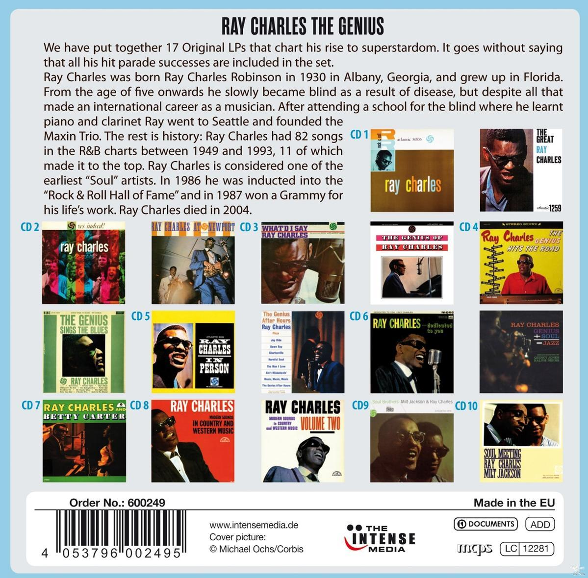 Een compilatie van Ray Charles-albums. Met albumhoezen, tekst en een streepjescode.