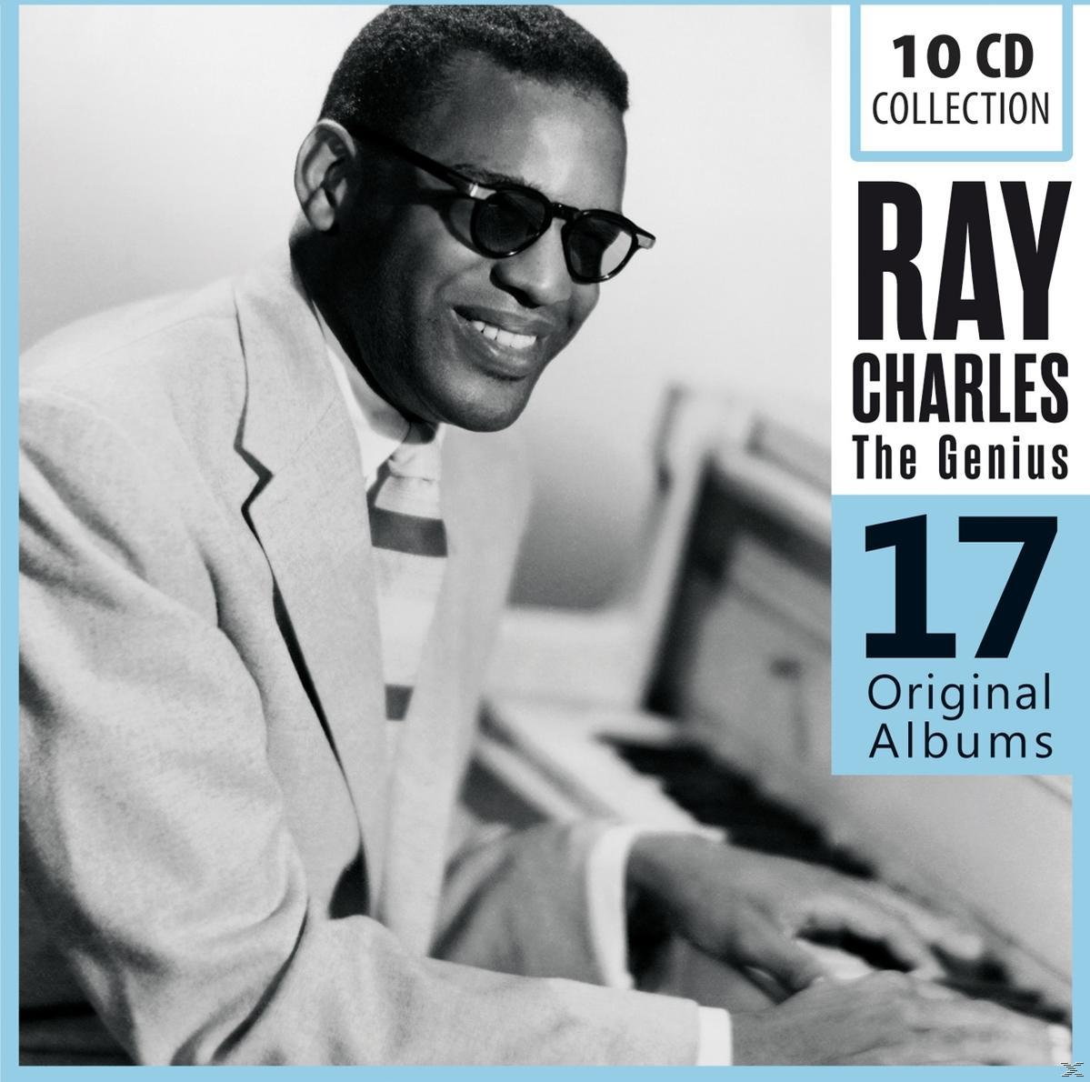 Albumhoes met Ray Charles, een man in een pak, een piano en de albumtitel.