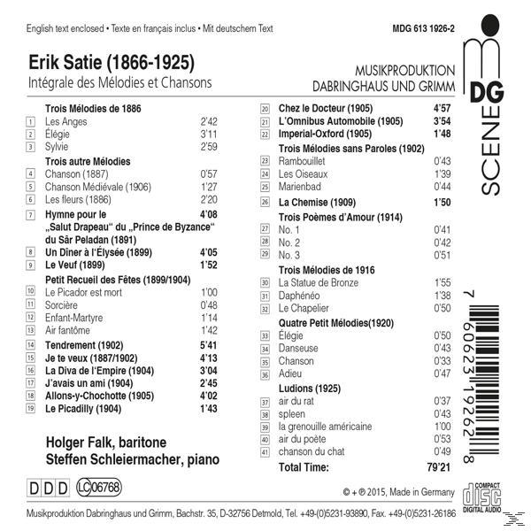 Steffen Schleiermacher, Holger Falk - Mélodies Et Chansons  - (CD)