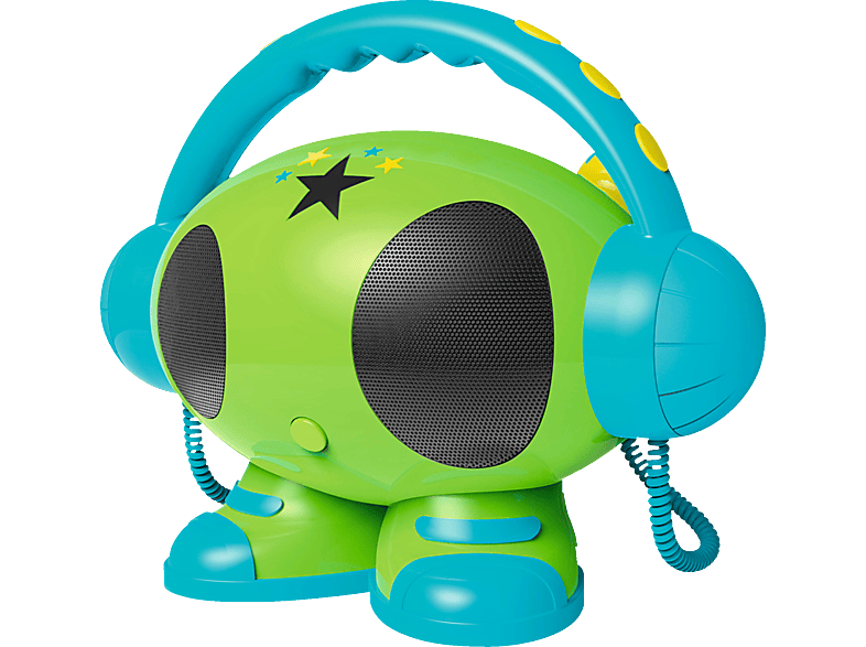 BIGBEN Draagbare Karaoke MP3-speler USB Matt Blauw (ROBOT01)