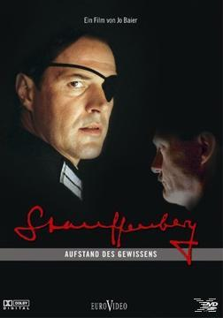 Stauffenberg-Filmposter. Ein Mann mit schwarzem Augenklapp, ein Mann im Hintergrund mit Text und einem Titel.