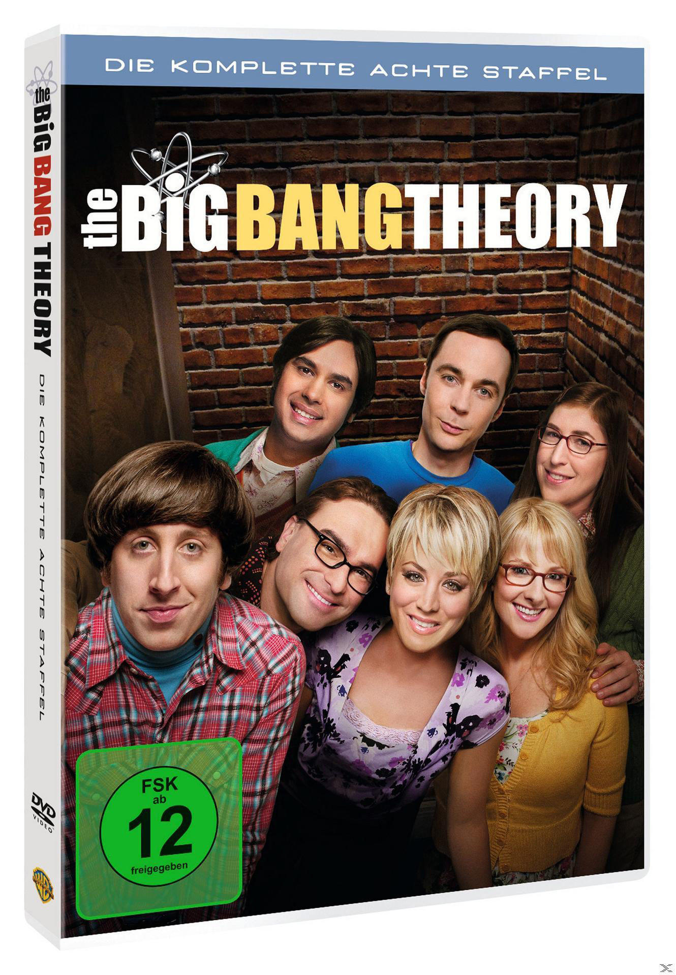 DVD-Cover der Serie The Big Bang Theory. Schauspielergruppe, DVD-Details und grüner FSK 12-Aufkleber.