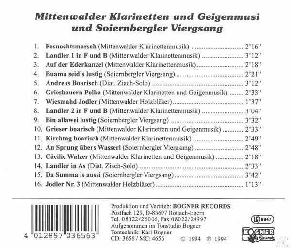 MITTENWALDER KLARINETTENM./SOIERNBERGER - Volksmusik - Werdenfels aus (CD)
