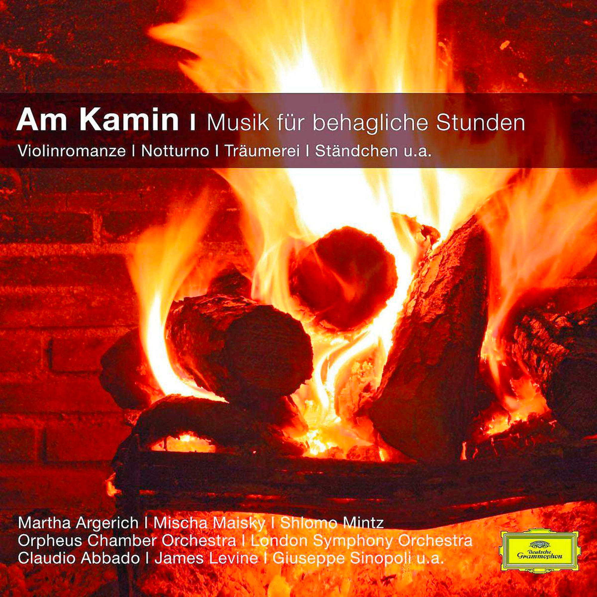 Albumcover: Feuer im Kamin, Text: Am Kamin, Musik für behagliche Stunden.