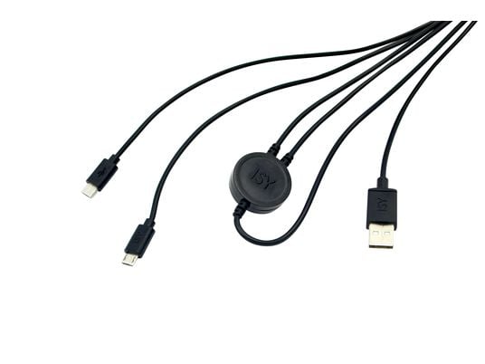 ISY IC-601 DUAL CHARGING CABLE - PS4 Dual Charging Kabel (Schwarz)