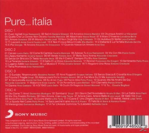 Album-Rückseite, Titelliste und Text auf Italienisch.