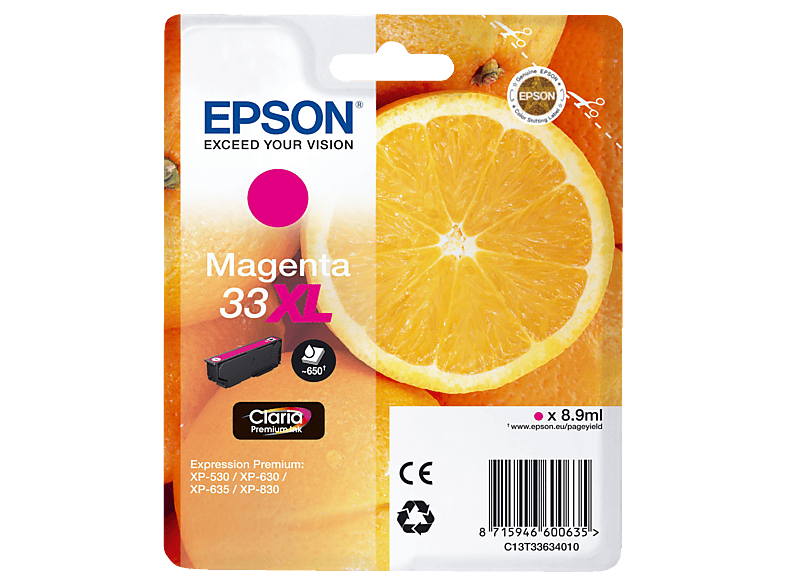 EPSON C13T33634010 Tintenpatrone Magenta (C13T33634010)